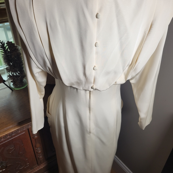 VINTAGE 80'S KEVAN HALL COUTURE SILK AVANT GARDE DRESS - Picture 11 of 12